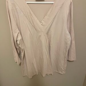 Lane Bryant Soft Cream V-Neck Blouse